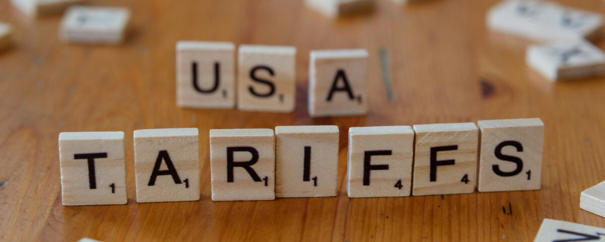 Scrabble tiles spell USA Tariffs
